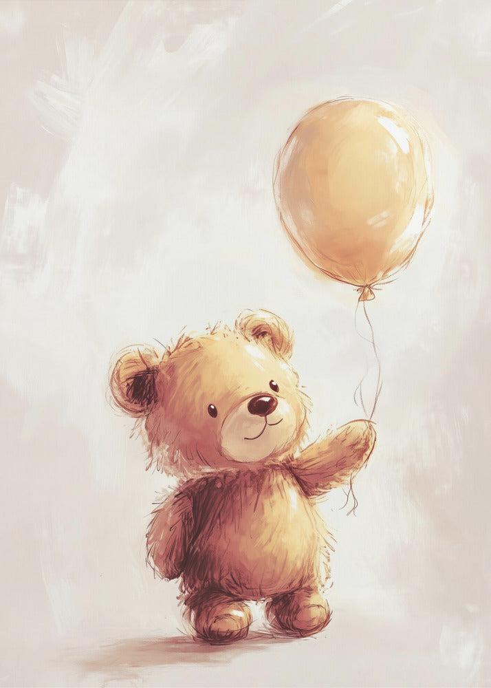 Teddy Bear and Balloon - Poster / Art Print