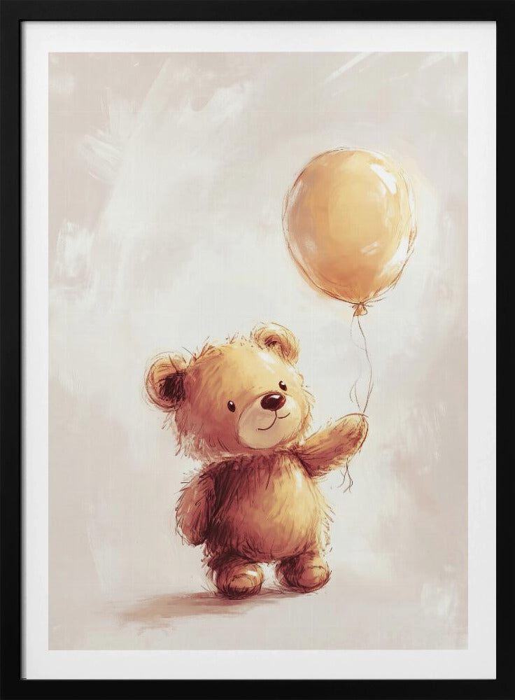 Teddy Bear and Balloon - Poster / Art Print