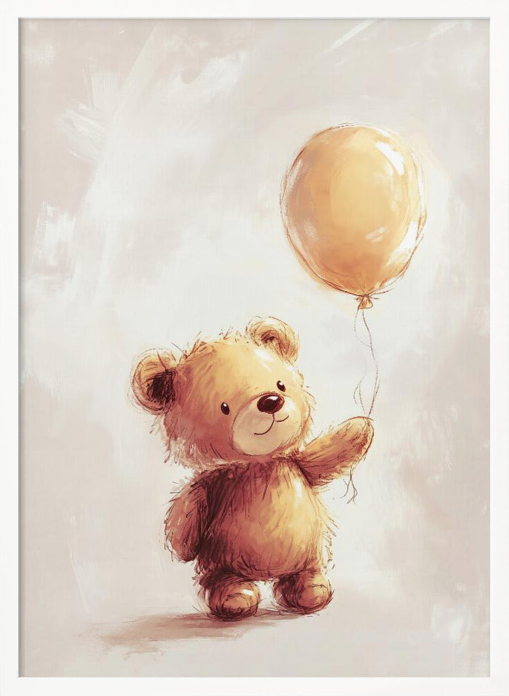 Teddy Bear and Balloon - Poster / Art Print