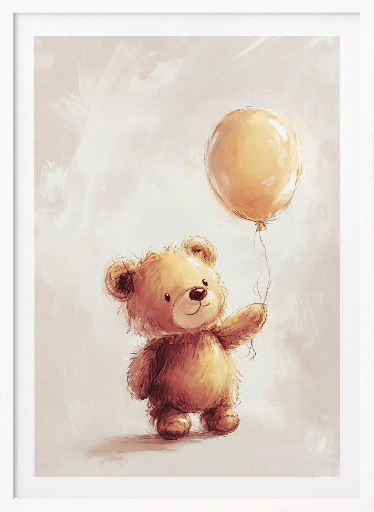 Teddy Bear and Balloon - Poster / Art Print