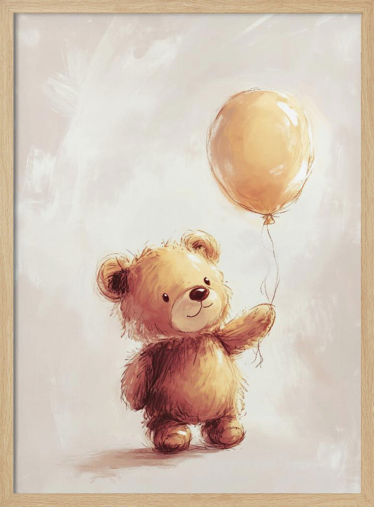 Teddy Bear and Balloon - Poster / Art Print