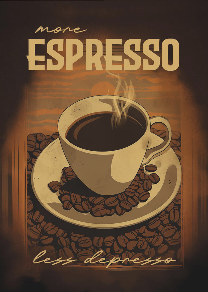 More Espresso   Less Depresso - Poster / Art Print