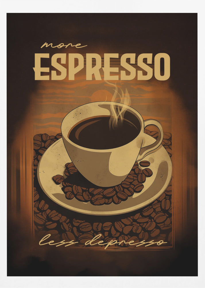 More Espresso   Less Depresso - Poster / Art Print