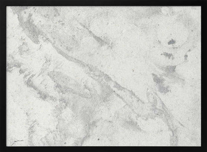 Abstract art with a light grey and white marbled texture in a modern silver frame.