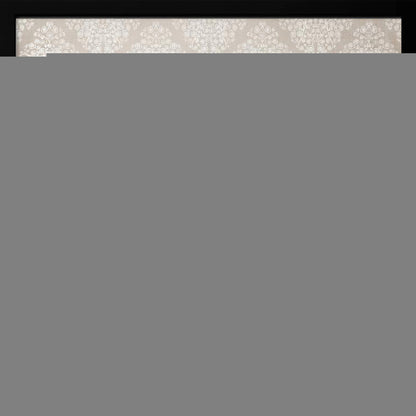 A framed artwork depicting two small, ornate elephants facing each other in the center, their trunks touching. They are decorated with colorful floral patterns and stand against a large, intricate white mandala on a light beige background. The piece is bordered with a white pattern and set in a light wood frame. Wall Art