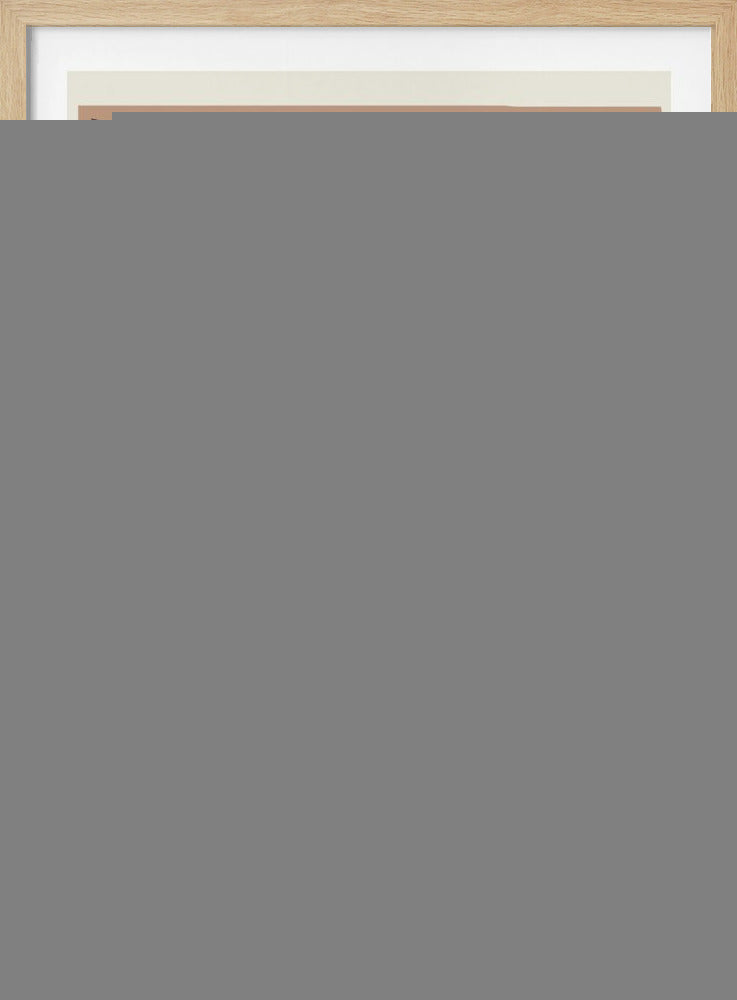 A minimalist floral illustration featuring a bouquet of stylized flowers in shades of brown, muted orange, and off-white, set against a dark chocolate brown background. The artwork is framed with a thin light brown and cream border. Decor