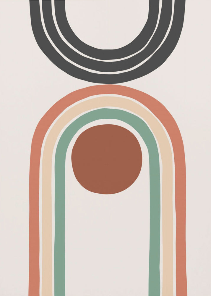 An abstract art print or poster, featuring a blend of colors and shapes creating a non-representational image. Wall Art