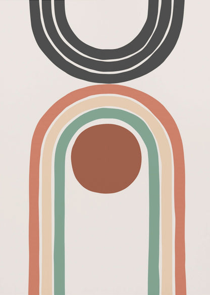 An abstract art print or poster, featuring a blend of colors and shapes creating a non-representational image. Wall Art