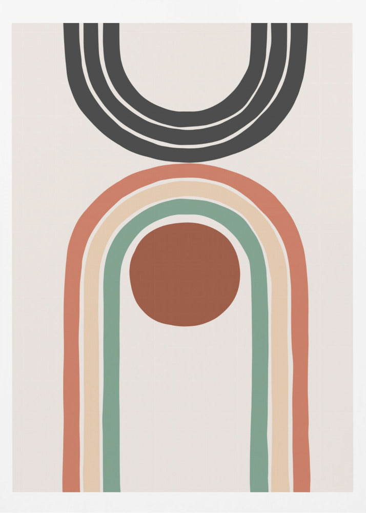 An abstract art print or poster, featuring a blend of colors and shapes creating a non-representational image. Wall Art