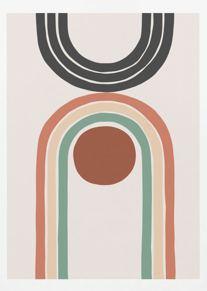 An abstract art print or poster, featuring a blend of colors and shapes creating a non-representational image. Wall Art