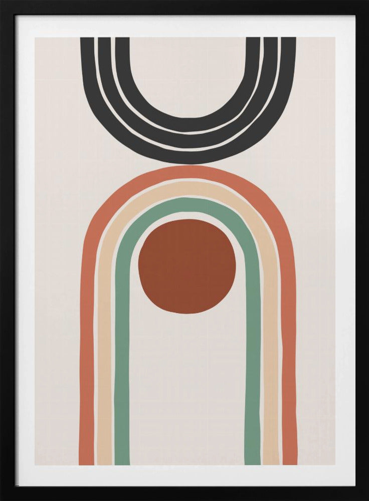 An abstract art print or poster, featuring a blend of colors and shapes creating a non-representational image. Wall Art