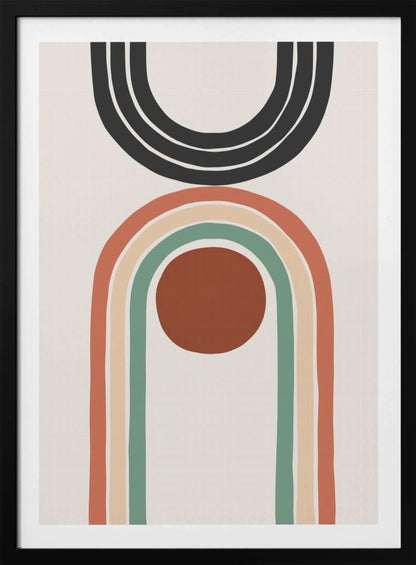 An abstract art print or poster, featuring a blend of colors and shapes creating a non-representational image. Wall Art