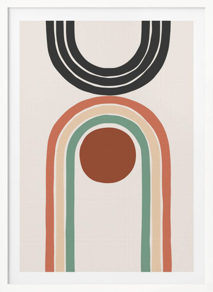 An abstract art print or poster, featuring a blend of colors and shapes creating a non-representational image. Wall Art