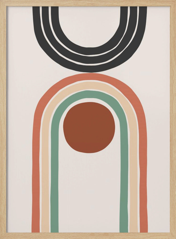 An abstract art print or poster, featuring a blend of colors and shapes creating a non-representational image. Wall Art