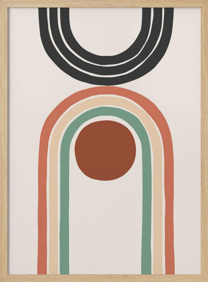 An abstract art print or poster, featuring a blend of colors and shapes creating a non-representational image. Wall Art