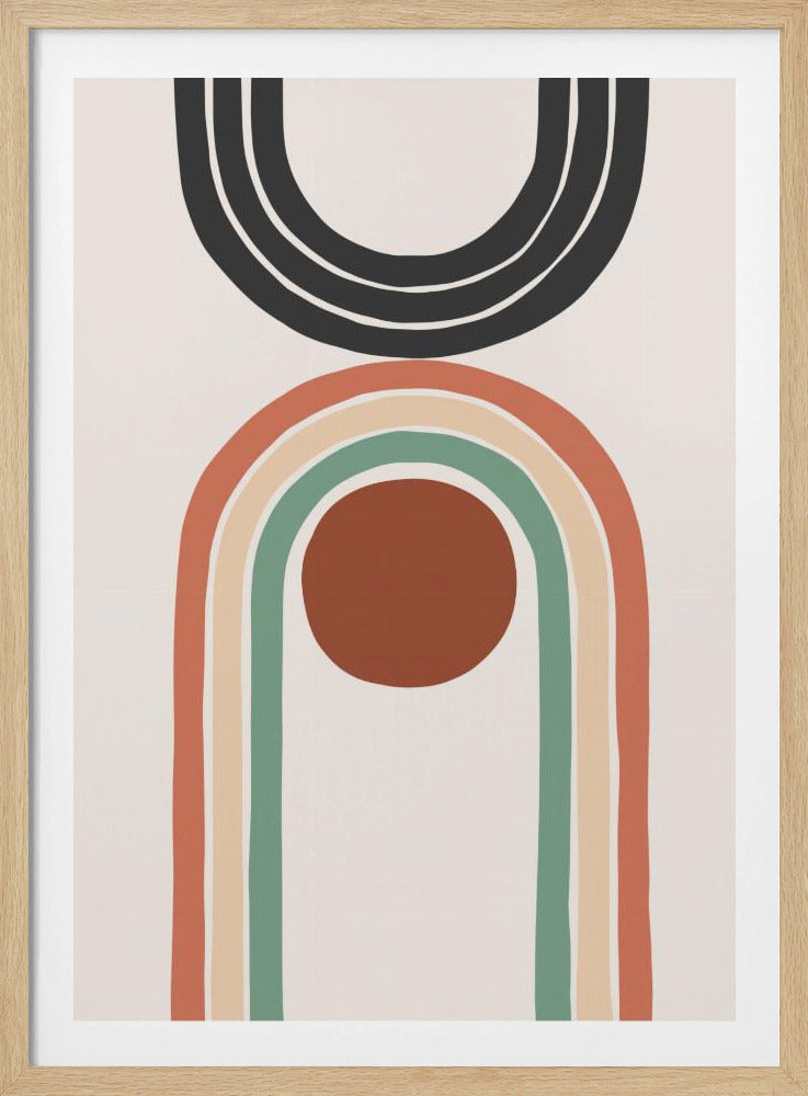 An abstract art print or poster, featuring a blend of colors and shapes creating a non-representational image. Wall Art