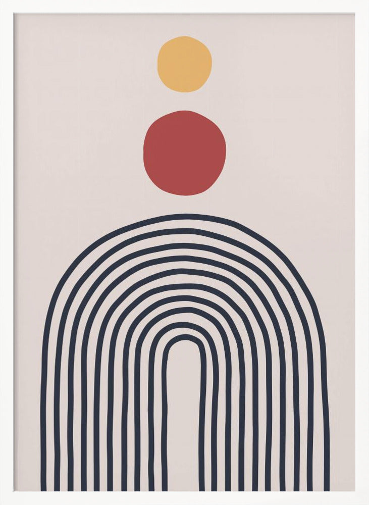 A vibrant abstract art piece, available as a poster or art print, featuring dynamic shapes and a mix of colors. Print