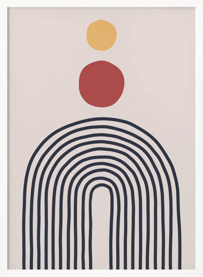 A vibrant abstract art piece, available as a poster or art print, featuring dynamic shapes and a mix of colors. Print