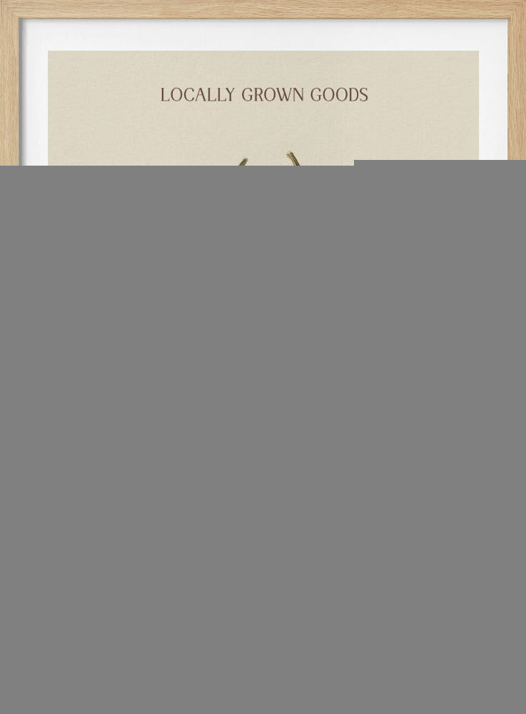 A vintage-style watercolor poster of a rustic wooden wagon filled with an assortment of orange, white, and pale green pumpkins. The poster has text that reads 'Locally Grown Goods' at the top and 'Farmers Market, Autumn Pumpkin Collection' at the bottom, all within a thin black frame. Artwork