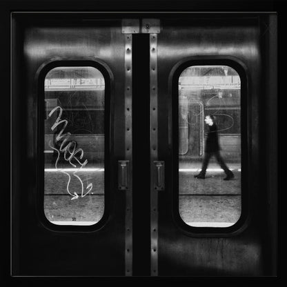 A minimalist art print or poster depicting a lonely passage, perhaps a road, path, or body of water, with a sense of isolation or journey. Print