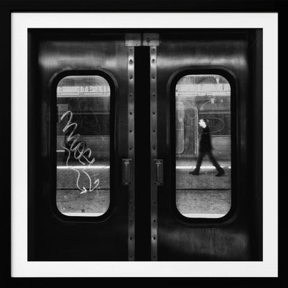 A minimalist art print or poster depicting a lonely passage, perhaps a road, path, or body of water, with a sense of isolation or journey. Print