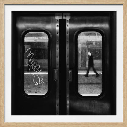 A minimalist art print or poster depicting a lonely passage, perhaps a road, path, or body of water, with a sense of isolation or journey. Print