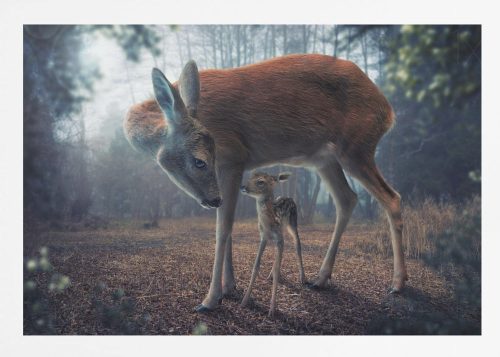 Mother and Fawn - Poster / Art Print