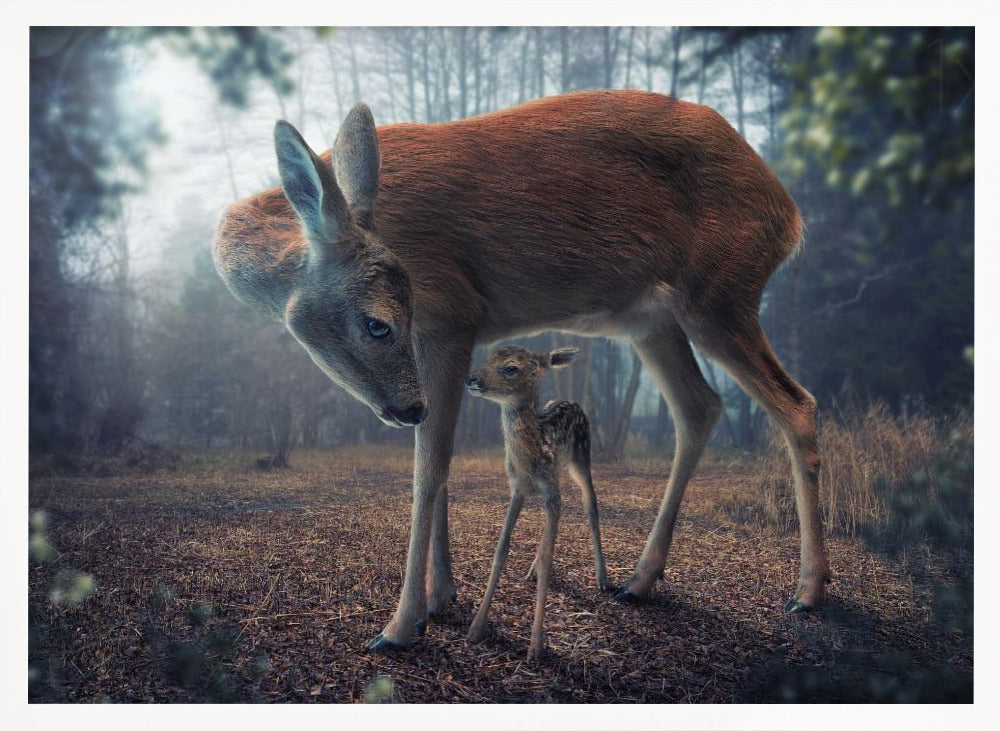 Mother and Fawn - Poster / Art Print