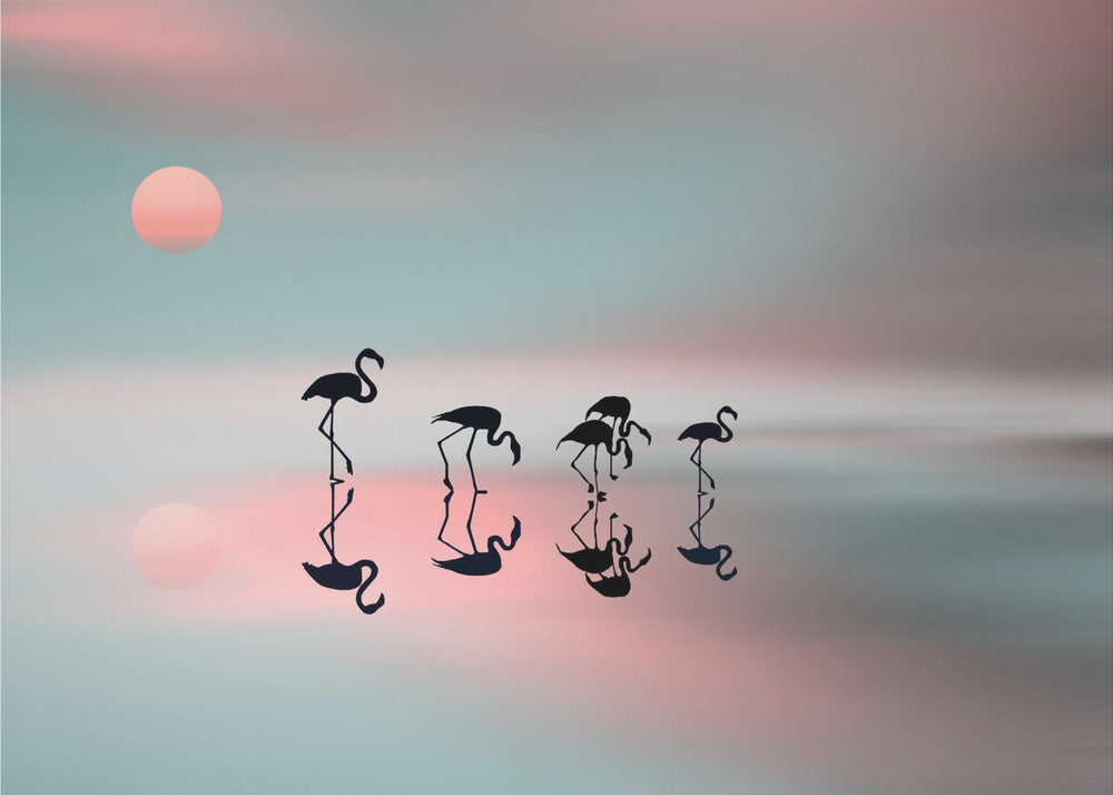 Family flamingos. - Poster / Art Print