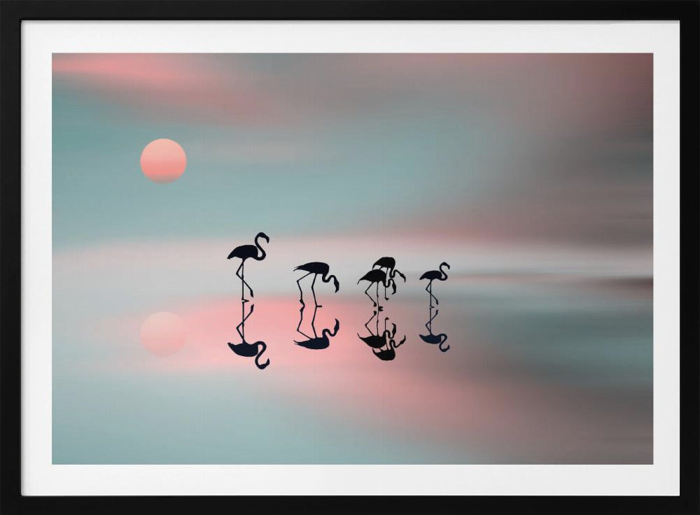 Family flamingos. - Poster / Art Print