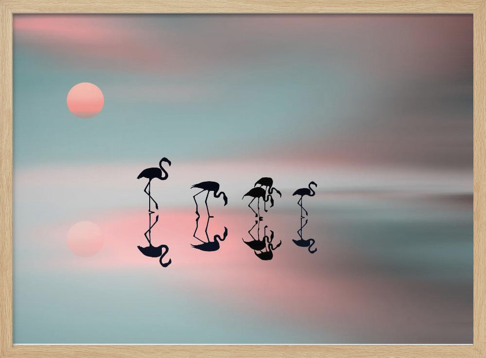 Family flamingos. - Poster / Art Print