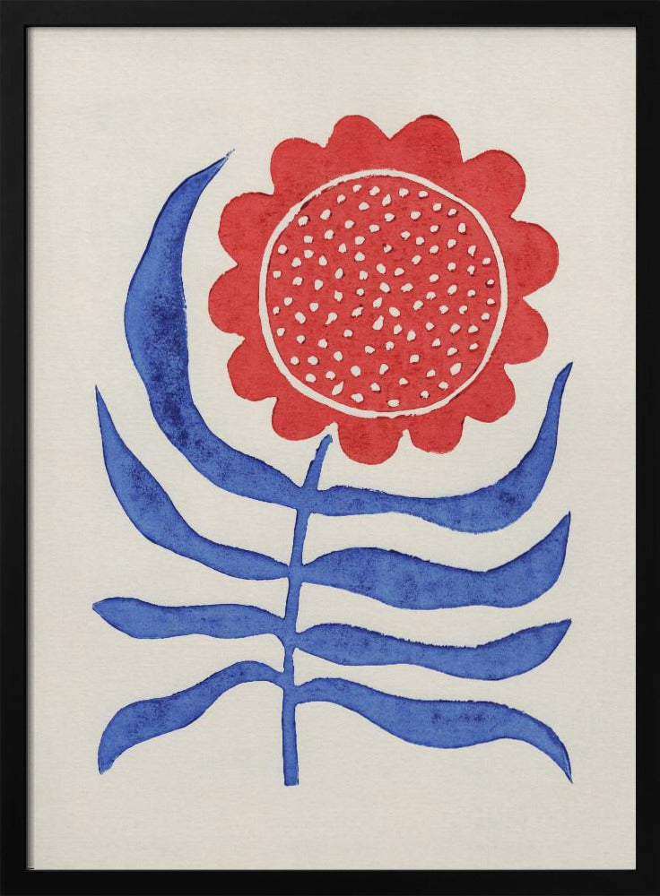 Red Flower / Lino Print - Poster / Art Print