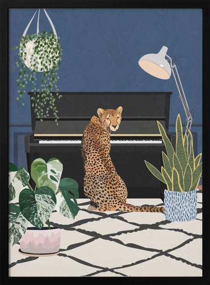 Cheetah playing piano - Poster / Art Print