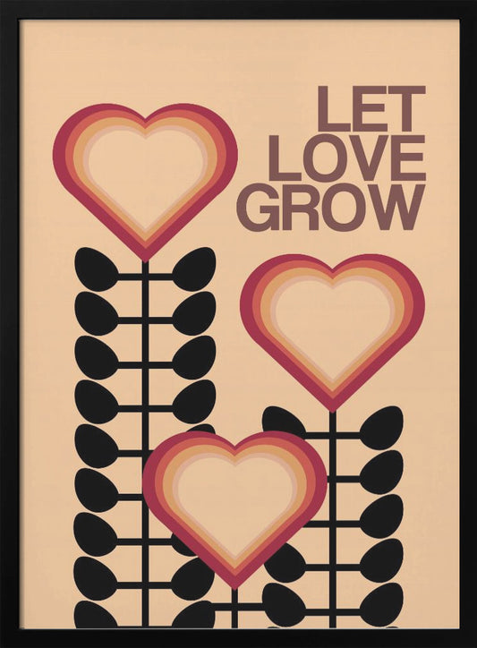 Let Love Grow Cream - Poster / Art Print