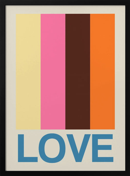 Retro Stripe LOVE Summer Fruits - Poster / Art Print