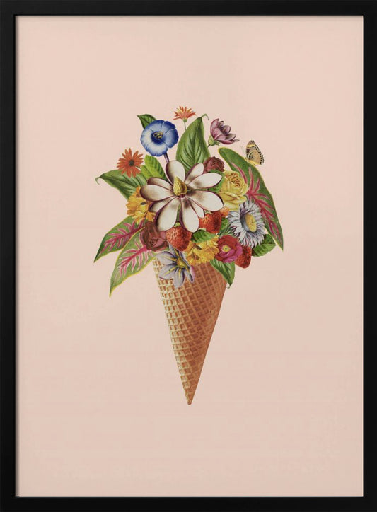 Botanical pink ice cream - Poster / Art Print