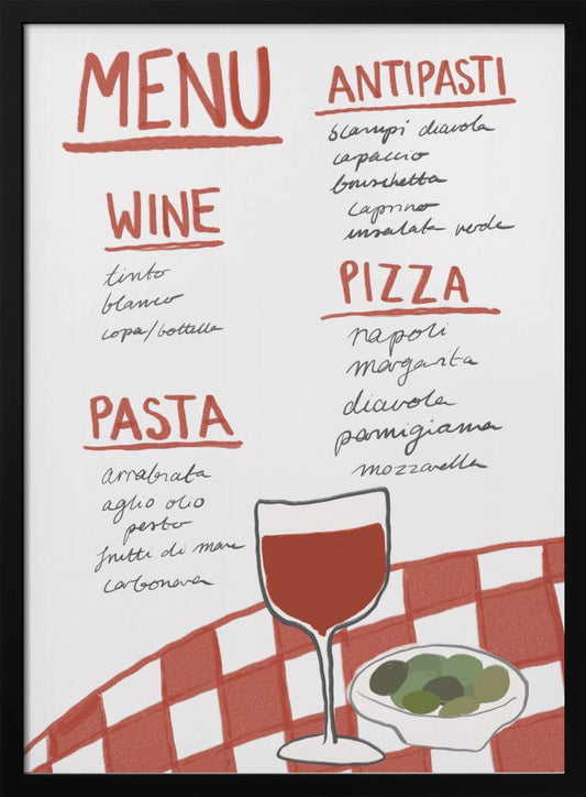 Italian Menu - Poster / Art Print