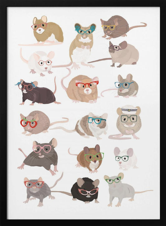 Mice In Glasses - Poster / Art Print