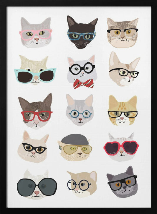 Cats With Glasses - Poster / Art Print