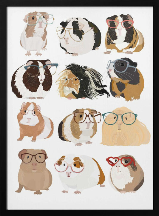 Guinea Pig in Glasses - Poster / Art Print