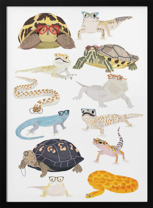 A1 Reptiles In Glasses - Poster / Art Print