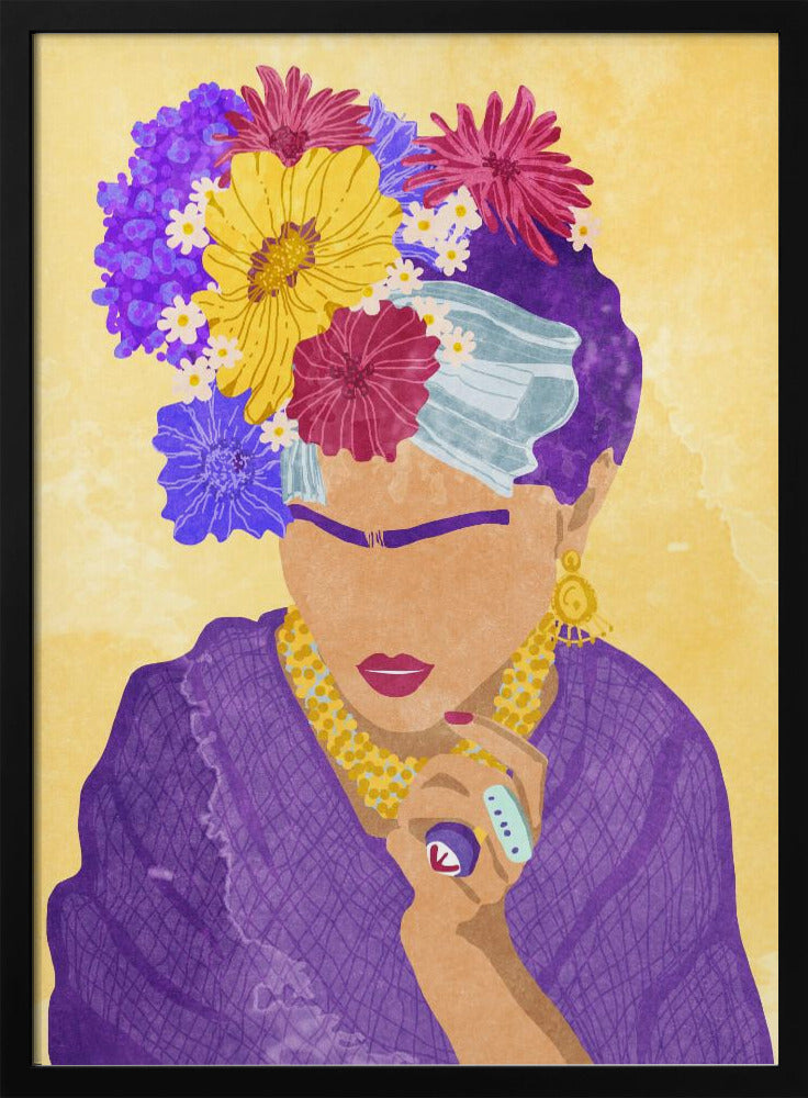 Frida and flowers - Poster / Art Print