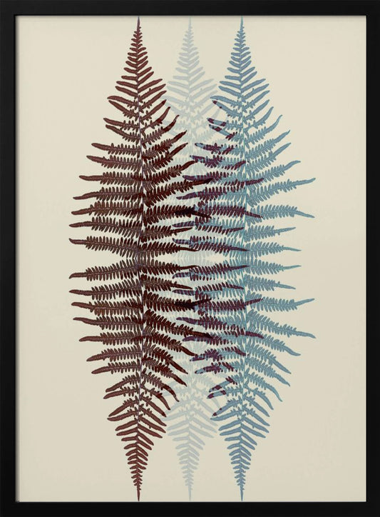 Chocolate and Teal Fern - Poster / Art Print