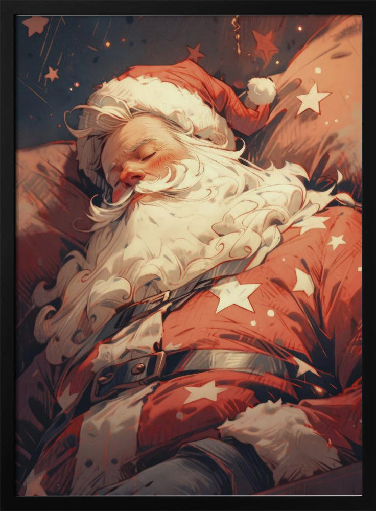 Sleeping Santa - Poster / Art Print