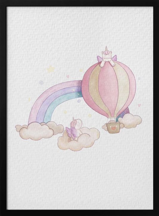 Kawai Cloudy Unicorn - Poster / Art Print