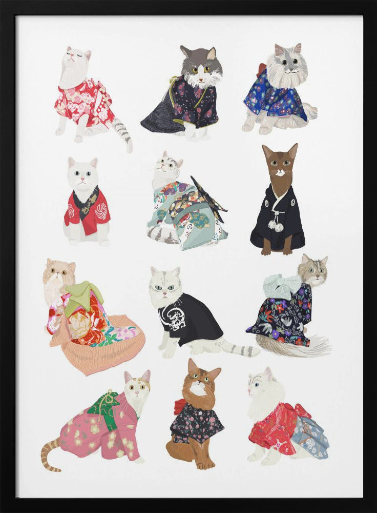 Cat In Kimono - Poster / Art Print