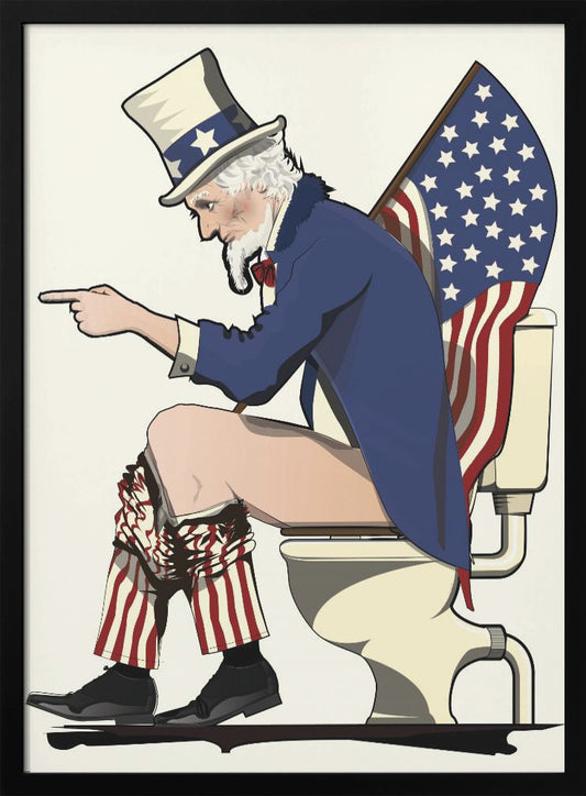 Uncle Sam On the Toilet - Poster / Art Print