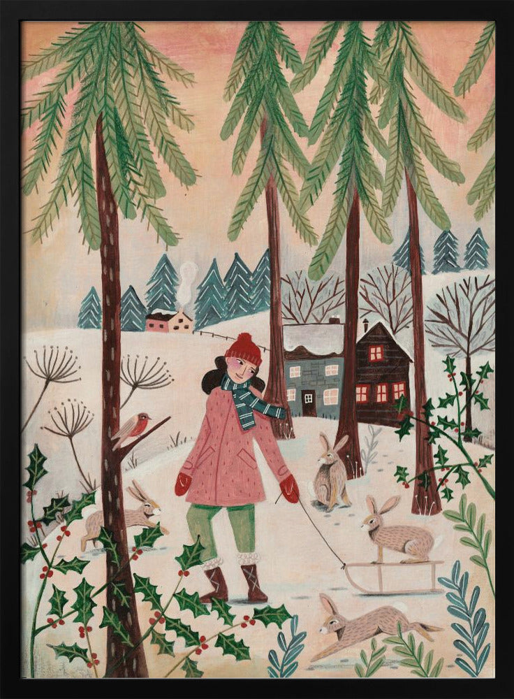 Walking in the snow - Poster / Art Print