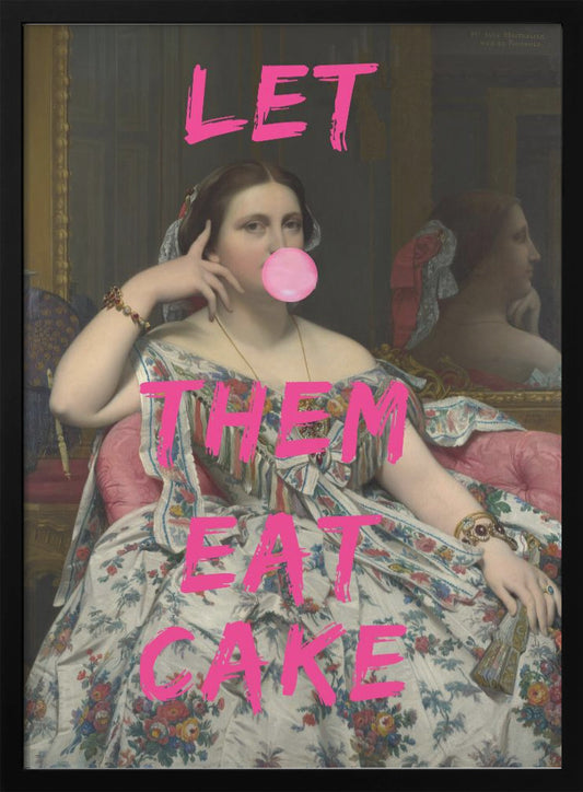 Let Them Eat Cake, Bubble Gum Vintage Portrait - Poster / Art Print