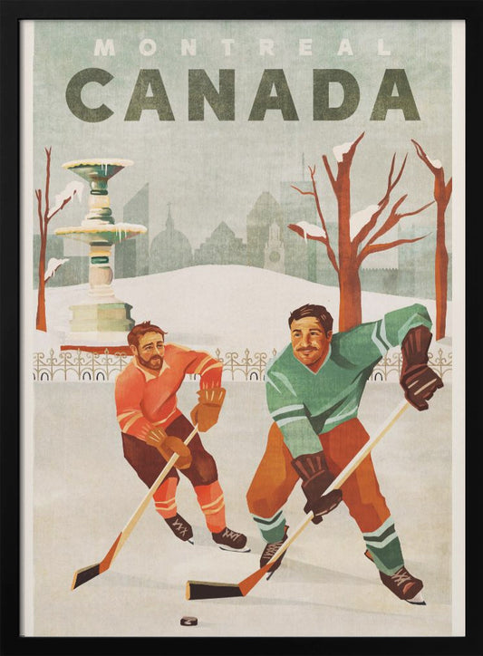 Montreal Canada Pond Hockey Guys - Poster / Art Print